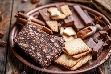 Biscuit chocolate salami