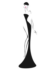 Девушка в черном платье