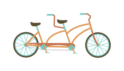 Fototapeta na wymiar Tandem bike vector illustration.
