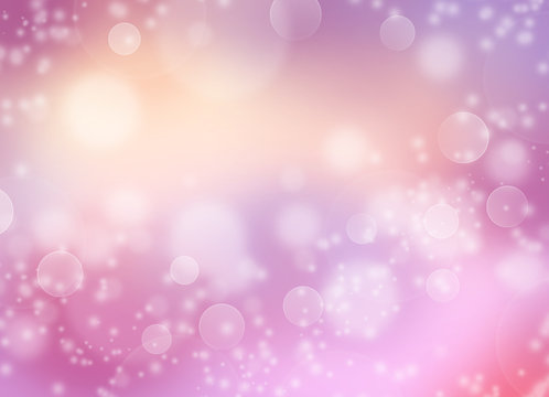 Pink, purple and blue starry glitter feminine toned bokeh background - pink, purple and blue sparkling glittery star speckled background with bokeh lights