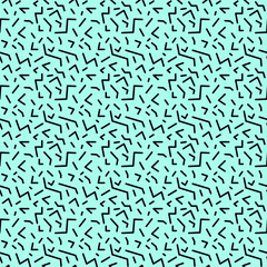 Seamless geometric vintage pattern in retro 80s style, memphis. Ideal for fabric design, paper print and website backdrop. EPS10 vector file.