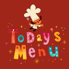 todays menu decorative type with chef character