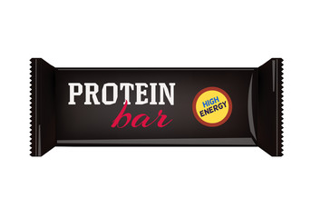  Black Blank Food Packaging For Biscuit, Wafer, Crackers, Sweets, Chocolate Bar, Candy Bar, Snacks . Protein Bar Design Template. Isolated On White Background. Package Mock-up.