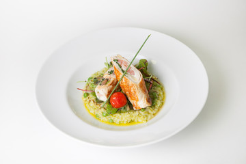 Chicken rolls with risotto