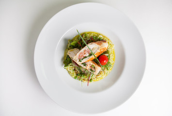 Chicken rolls with risotto