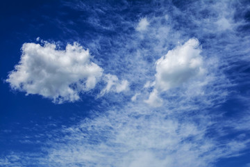 Naklejka na ściany i meble Amazing white clouds with blue sky