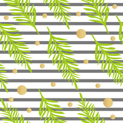 Tropical background of palm leaves. Seamless tropical palm leaves backdrop. Seamless summer pattern. Tropical Pattern. Vector Summer Pattern. Palm Leaves Pattern.