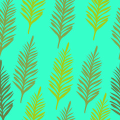 Fototapeta na wymiar Palm leaf silhouettes seamless pattern. Vector illustration. Tropical leaves.Tropical background of palm leaves. Seamless summer pattern. Tropical Pattern. Vector Summer Pattern. Palm Leaves Pattern.
