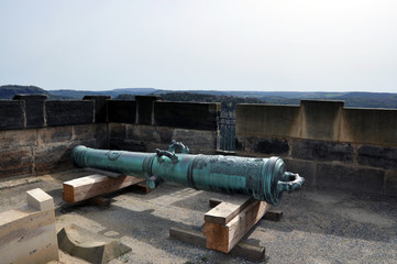 Fototapeta na wymiar Cannon in the fortress Königstein