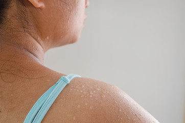 Fototapeta premium Sweat on the body of woman,excercise