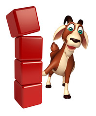 fun Goat cartoon character with level