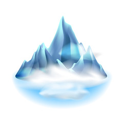 Mountains icon isolated on white vector