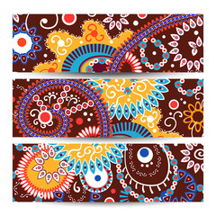 set of banner Abstract  tribal ethnic background,color  vector