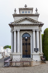 Obraz premium Tombs and graves at a cemetery in Punta Arenas, Chile.