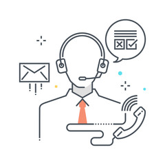 Color line, customer service concept illustration, icon