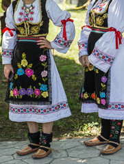 Young girls from Serbia in traditional costumes