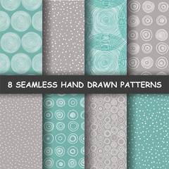 Seamless hand drawn patterns.