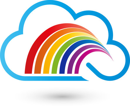 Wolke und Regenbogen, Maler, Logo