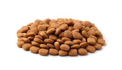 Dry cat food  isolated on white