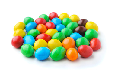 Peanuts in multicolored glaze isolated on white