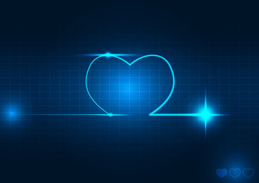 Abstarct heart wave vector illustration