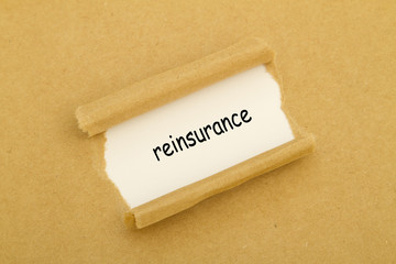 Reinsurance word written under torn paper.