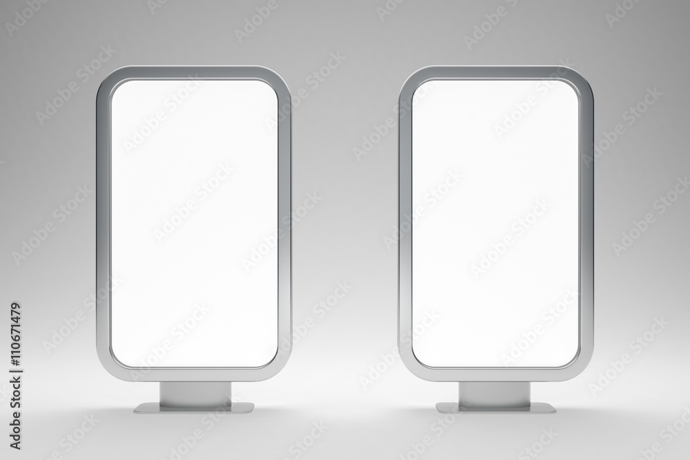 Poster Set of two blank billboards for text 3d render