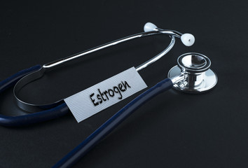 Medical Concept-Food Allergy words written on label tag with Stethoscope.