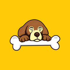 cute little puppy with bone