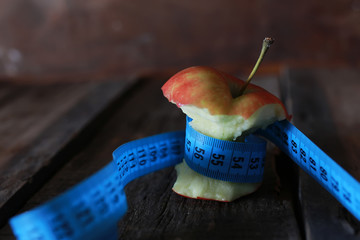 measurement red bitten apple