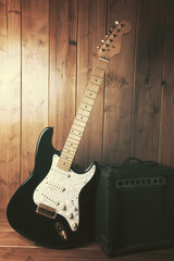 electric guitar with amplifier / portrait of a electric guitar with amplifier