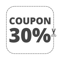 Coupon design, sale icon 30%
