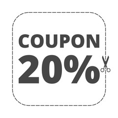 Coupon design, sale icon 20%