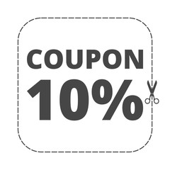 Coupon design, sale icon 10%