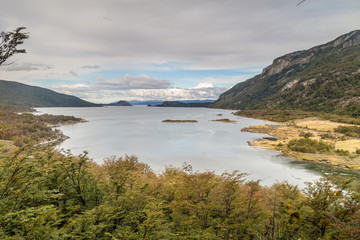 Fototapeta na wymiar Lapataia bay in National Park Tierra del Fuego, Argentina