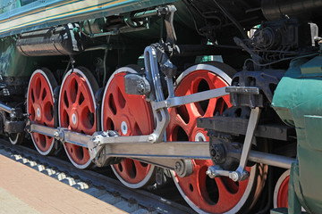 Fototapeta premium Wheels of the locomotive