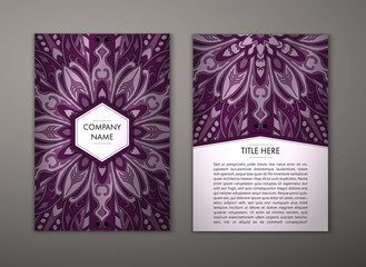 Flyer with Floral mandala pattern