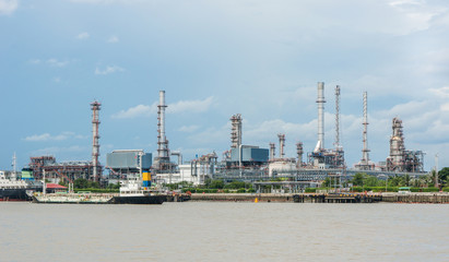 Oil refinery industry plant in riverside, Thailand