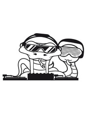 crew 2 snakes buddies duo team dj party club celebrate disco music headphones glasses snake