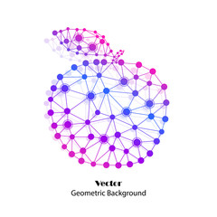 Colorful vector apple made of connected dots.