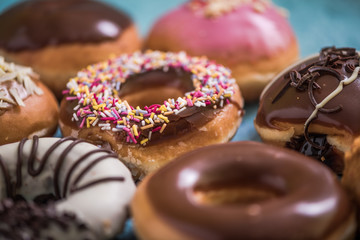 colorful vibrant artisan donuts