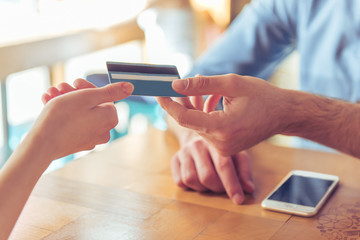 Young businessman in the cafe
