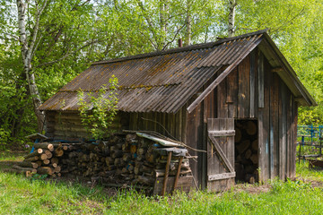 old wooden house in the woods