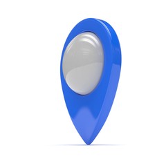 blue map pointer isolated. 3d rendering.