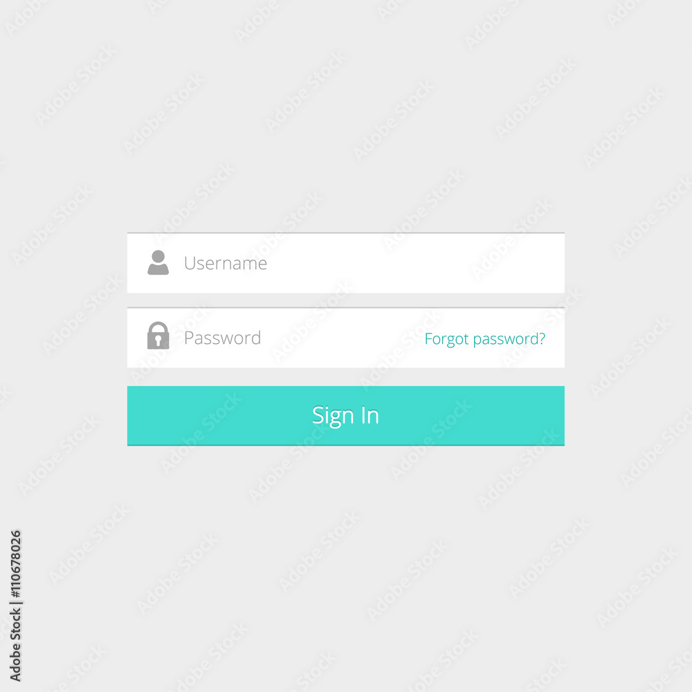 Poster login box, login form, login ui interface element, login screen, sign in button, username and passwo