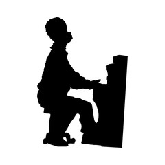Piano player vector silhouette