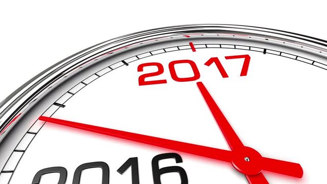 New Year 2017 Clock (with Matte). Clock countdown from year 2016 to 2017. Perfect for your own background, clean mask.
