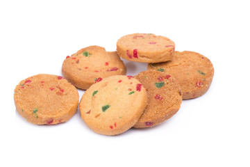 butter cookies isolated on white background