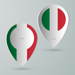 paper of map marker for maps italy