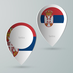 paper of map marker for maps serbia